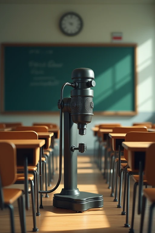 ((Highest quality)), ((masterpiece)), The background is slightly blurred、classroom、blackboard、machine、Chair