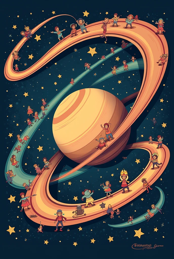 Now let little men dance and celebrate on the Saturn ring. From the logo to the motto Abiversal- 12 years in the wrong film. The logo should be relatively simple and based on the original Universal logo. Design it so that it could be printed on a sweater