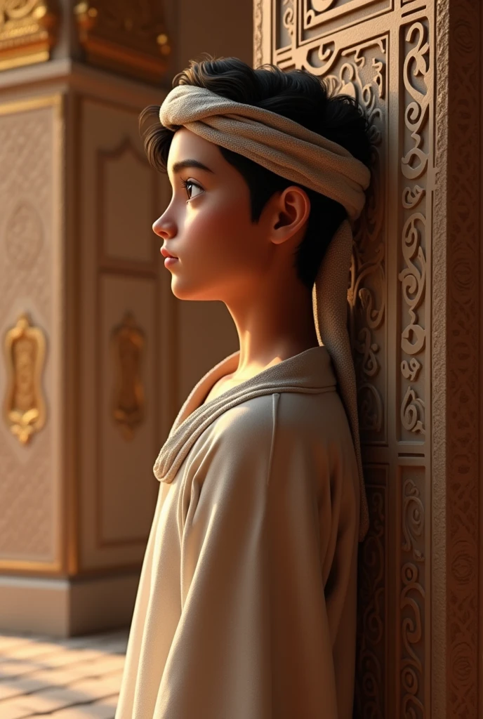 3D wallpaper of Arab youth side view