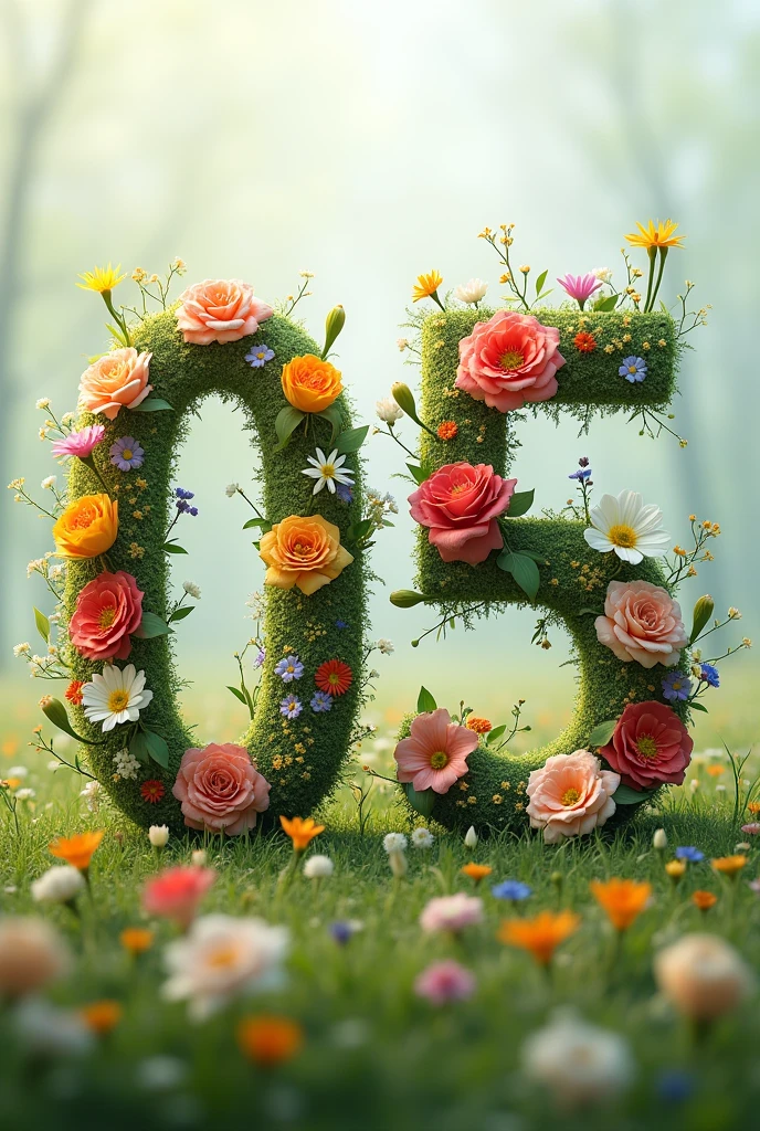 04 : 05 written in flower 
