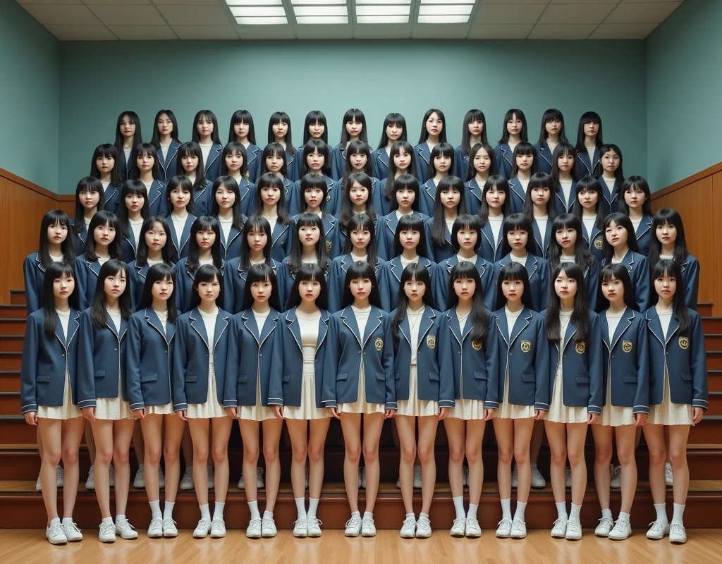 (Japanese Clone-girls=Myself), (Super Best masterpiece Clone-girls Raw Photography Art), (16K, Highest quality, Ultra-high resolution, RAW Photos), (It's so unrealistic., With unparalleled depiction, With an unfathomable sight, An unprecedented and shocking worldview, Clone-girls: In a world of mass reproduction, Ultra-realistic), (Japanese Girls, Suzuki-Rio, , Small face, Thick black hair, long hair, Dark Eyes, Mature face, Cute Smile, Smiling face, A gentle gaze, Very pleasant look), (Very beautiful detailed girls, Accurate body structure, Accurate body movements, Very detailed body, (Super big breasts, Large bulge of ample breasts)), ((Schoolgirl uniform, Short sleeve, mini skirt, Emphasise the fullness of your breasts)), (Very detailed, Myself cloning, Depiction of splitting oneself, 1Myself girl→1,000,000,000,000,000,000,000,000,000,000Myself cloning girls), (Myself clone girlsは, With the same perfect appearance, to multiply in large numbers), (Very detailed depiction, Myself's multiplying female body, In the same female body,With the same face, With the same hairstyle, In the same clothes, At the same height, 同じSuper big breastsで, A completely indistinguishable female body, 1,000,000,000,000,000,000,000,000,000,000 people), (Myself girls only), (Academy, academic level, Commemorative photo depiction, Tiered stage photography, Happy smile, Front view)