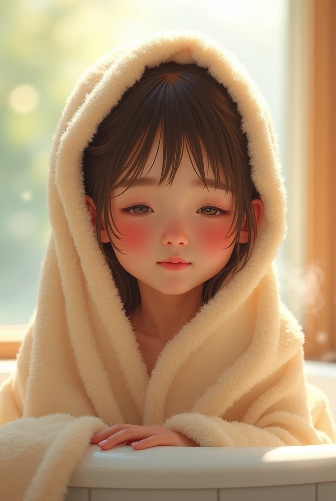 Create an  GIRL with a towel