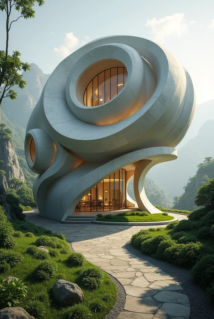 Create a snail-shaped building