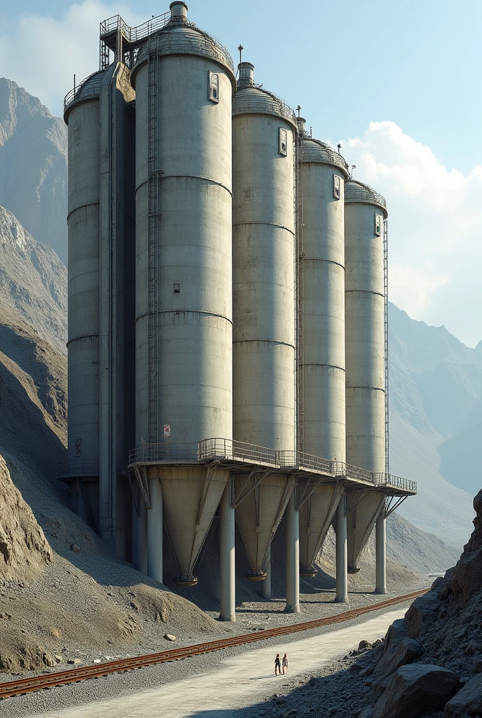 elevated silos for granite storage