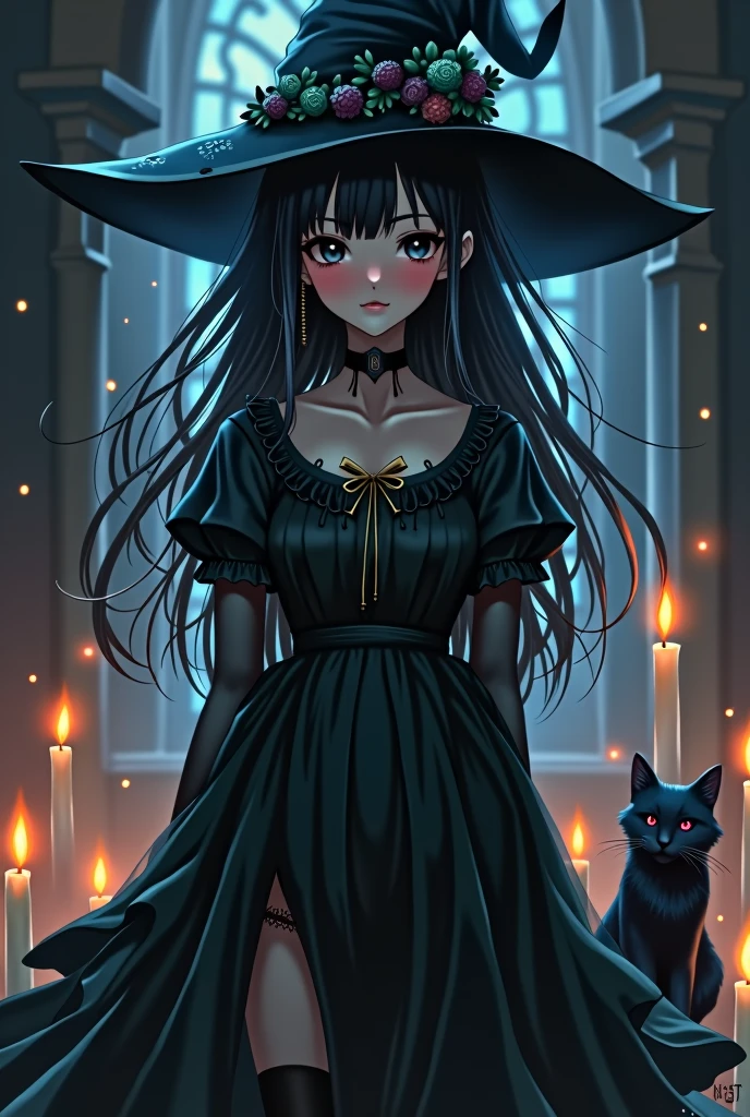 A girl like Kiki the Witch, dark and sexy, about high school age