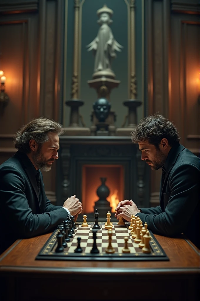 A man playing chess with magnus charlson
