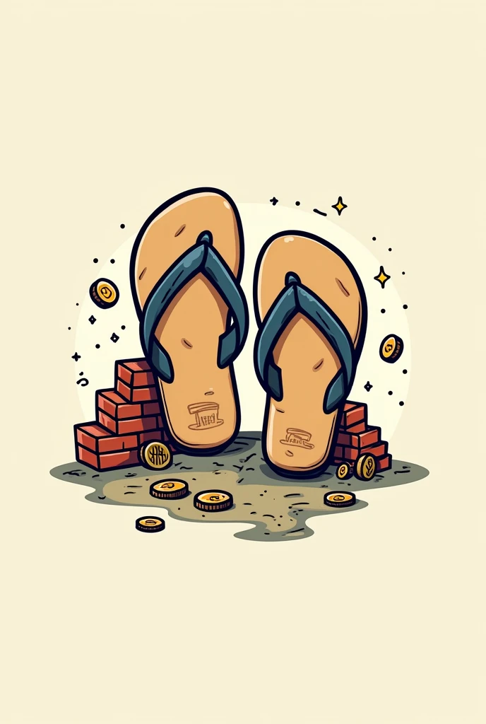 Create a logo for my channel, Top Poor.
A funny style, with some coins, brick and a flip-flop.