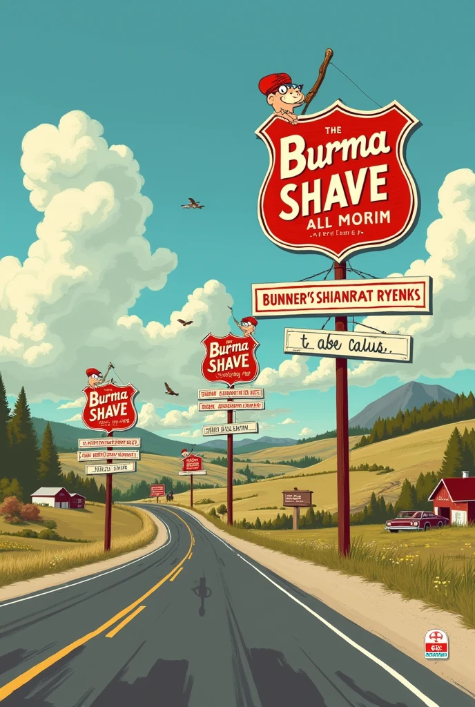 ( the text is taking about Burma shave signs ) spaced out so you’d read one line at a time as you drove by the highways