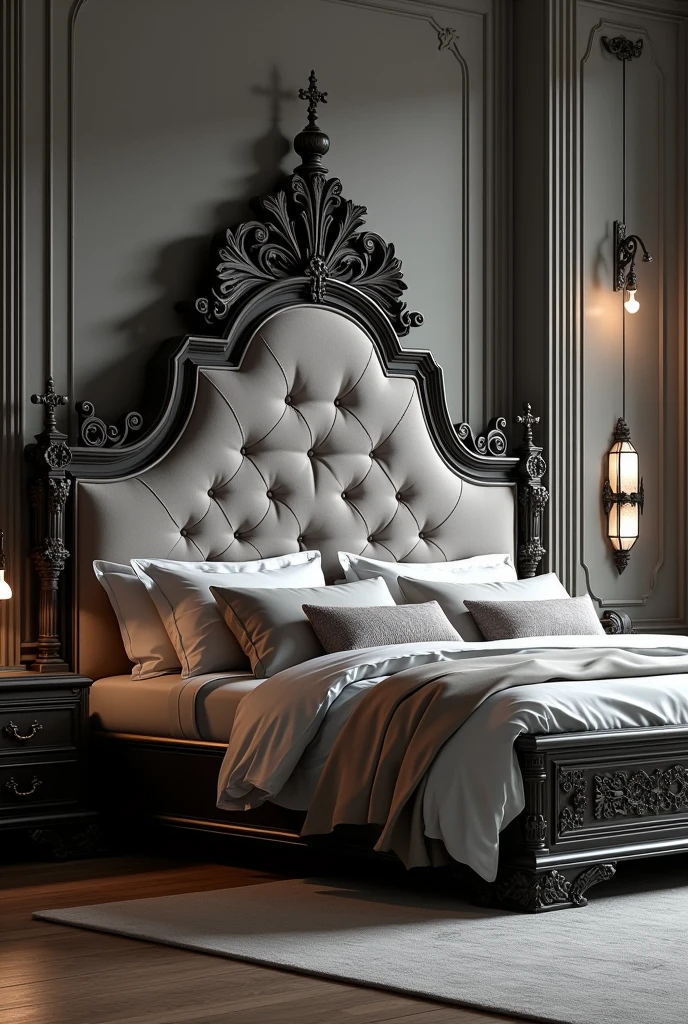 A bed with gothic style, but at the same time it has a modern style and can be used today.