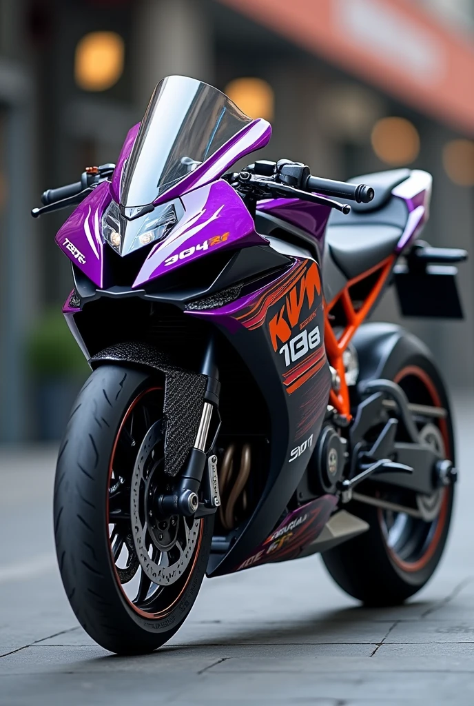 moto KTM 1390 R, purple and black