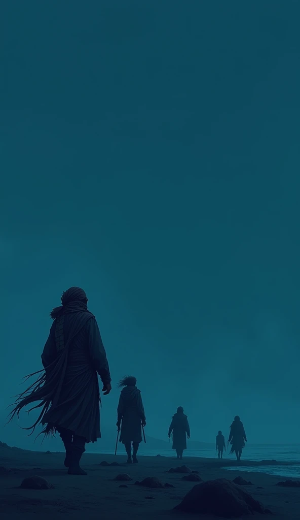 minimalist dark blue background, details, nomadic, variation