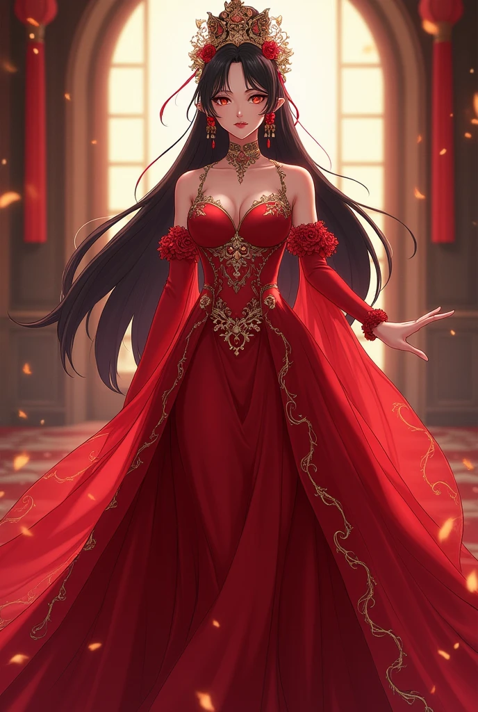 Anime Queen Mei Tu Sa in Red Dress