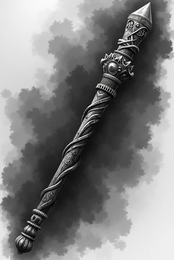 Death Wizard's Wand drawing of wand