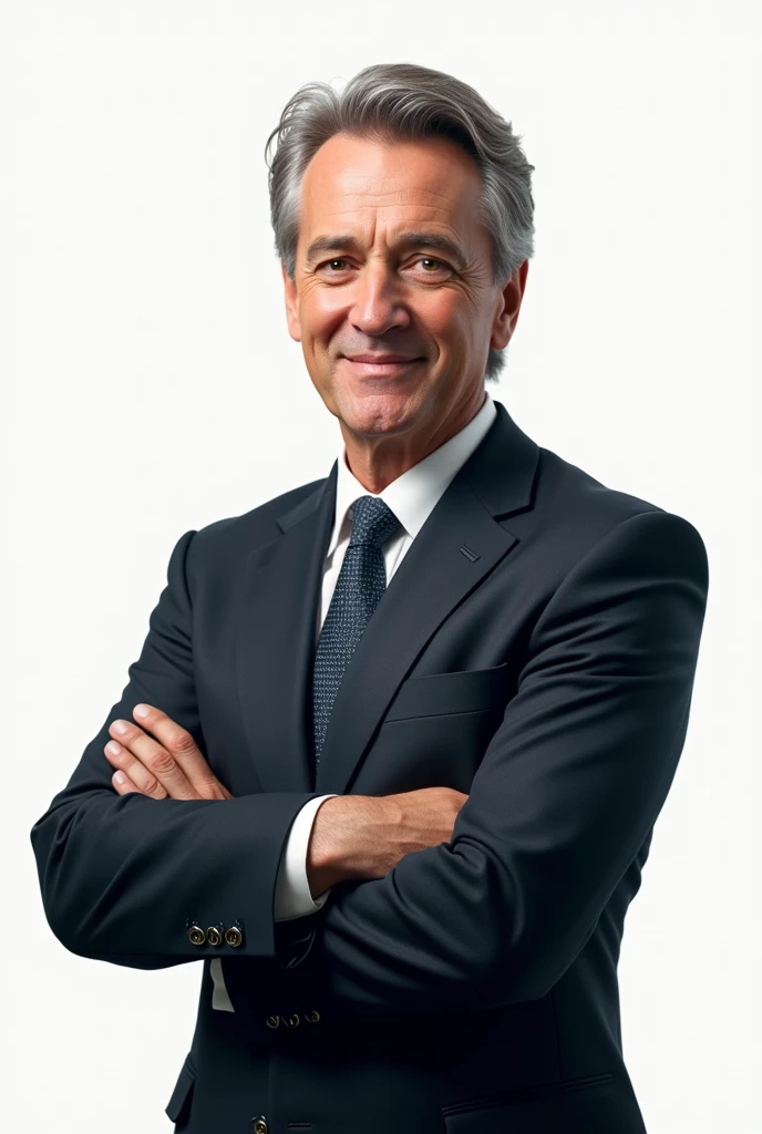 Logo with realistic man with crossed arms, for brand " your official accountant" with the words below