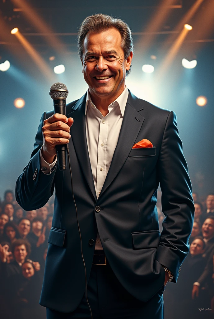SILVIO SANTOS WITH SBT MICROPHONE