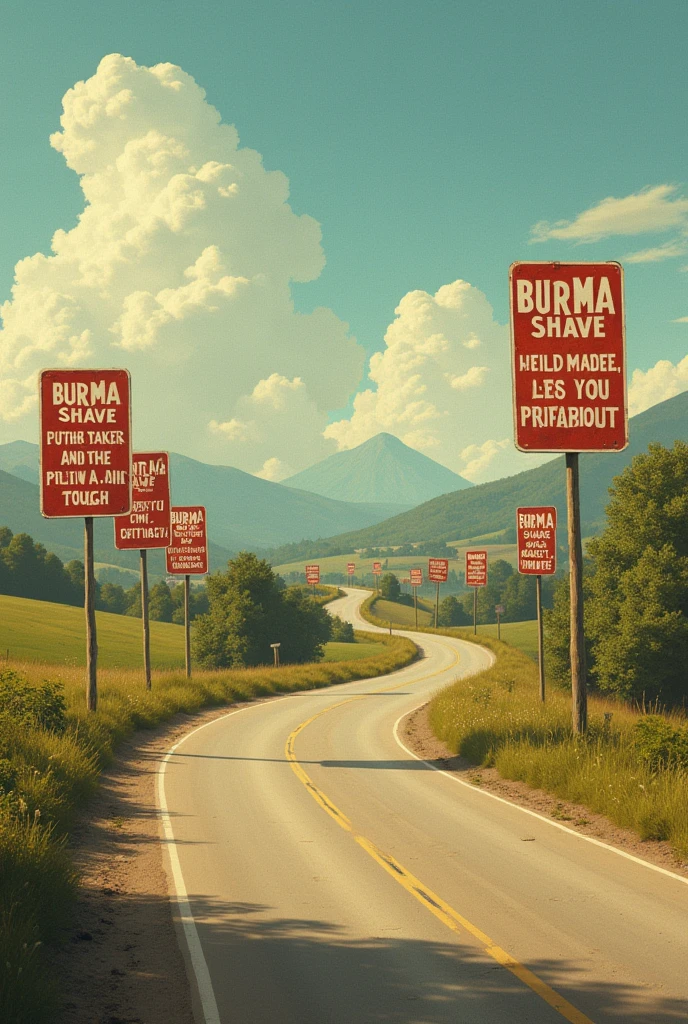For example: ‘Hardly a driver / Is now alive / Who passed / On hills / At 75 / Burma-Shave.’ Drivers loved these signs—they added humor to long trips and became a part of American roadside culture.