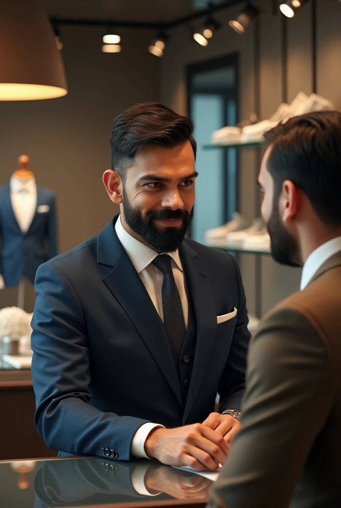 Virat Kohli salesman in a botique