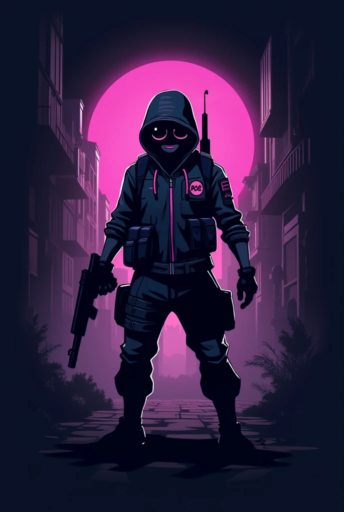 Pubg purple character logo and name "PERV OP' . Logo depend on pubg game