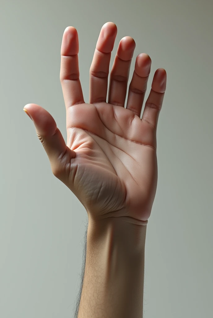 The image is wrong, the hand is inverted and the index fingers are not facing forward.