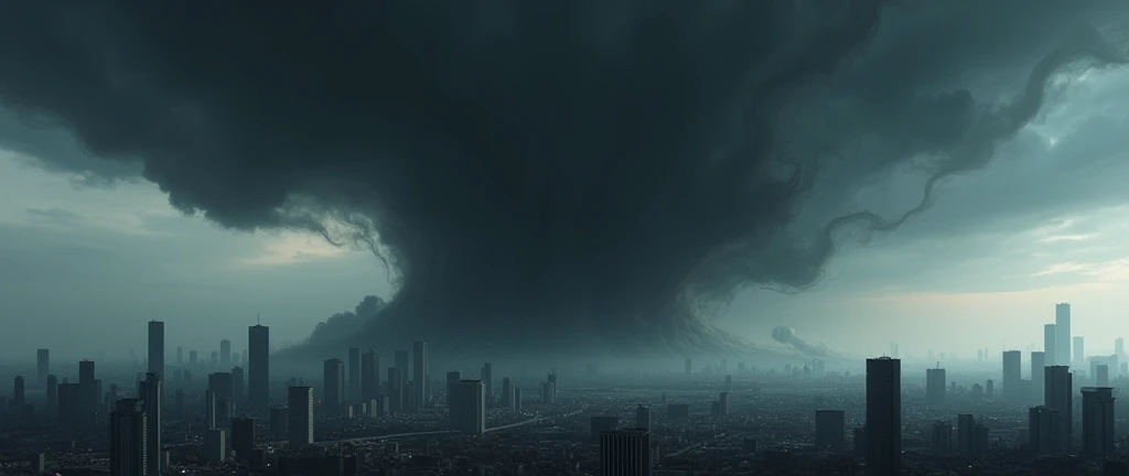 A black cloud is approaching the city of Yuzhny. 