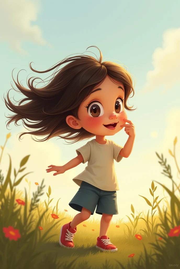 child,girl,Picking nose,Wind