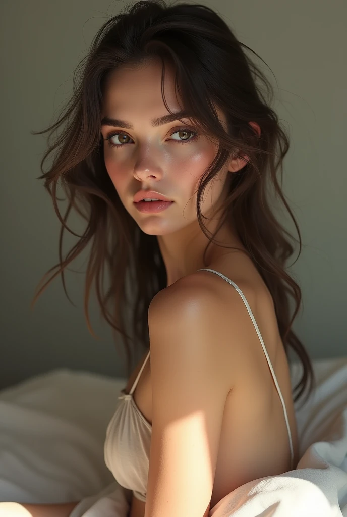 A beautiful girl having white color showing her tits