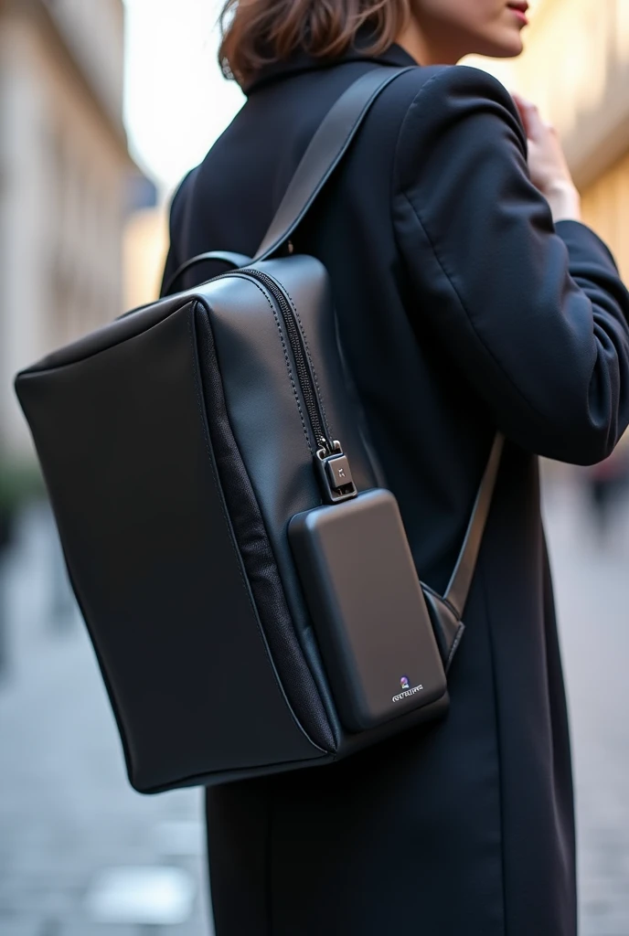 smart bag with built-in powerbank in the side