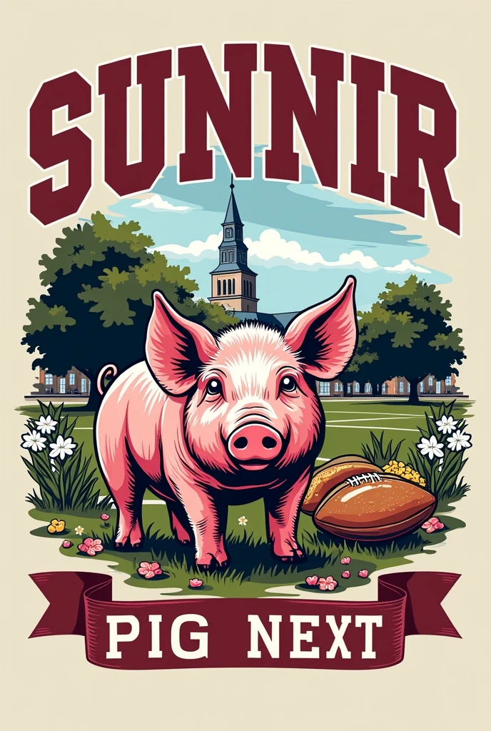 T-shirt Design Brief
Had a family and friends tradition growing up of meeting at my dad's college every year for homecoming and throwing a big pig picking/tailgating party. Got big enough over the years that tshirts started getting made each year to commemorate. Fast forward to now, as I'm getting married, and that gang is getting back together again to throw a wedding shower, and I'm hoping to surprise my parents by providing tshirts for everyone!


