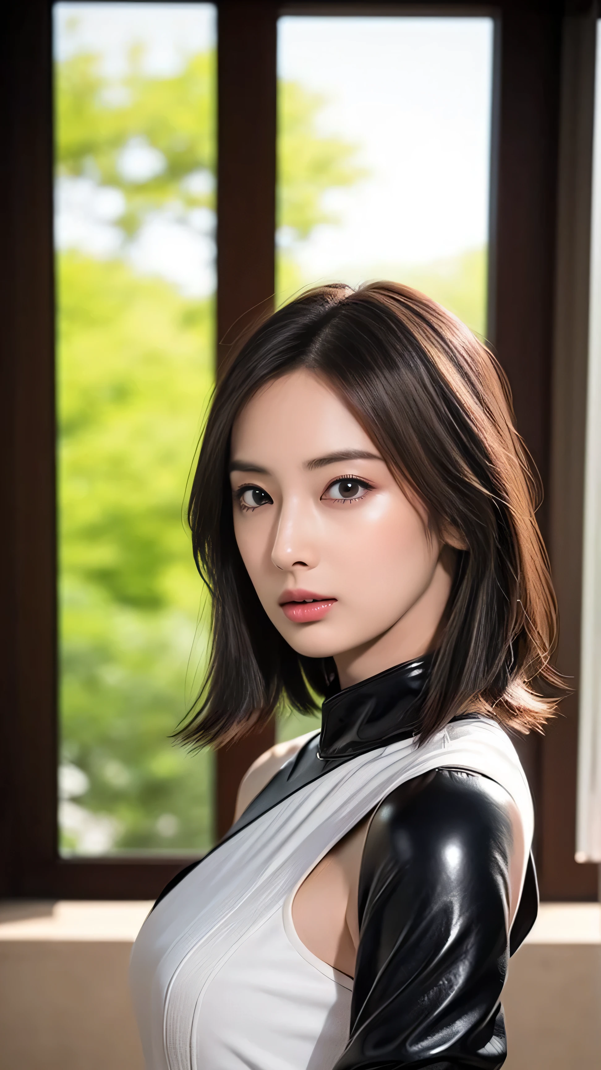((circuit、Standing in front of a car))、 ((One-shoulder black leather pantsuit))、((Black T-back pants))、(Back view)、(look back),High-quality work、Live-action work、Ultra Premium Graphics、8K HD CGワークス、High Quality Graphics、High-definition CGワークス、10 times pixel、Ultra-fine details：1,2,3,4,5,6,7,8,,10 times。 High-definition CG、10 times pixel、Ultra-fine detail：1． 1，Advanced Technology：1.1. PhotoReal，Natural light：1.5、（（Golden white short hair）、((sports car))（Bob Hair）、Thin eyebrows、High nose、Clean red lips、Rose Cheeks、Subtle makeup face、Cute Face、Perfectly balanced face、A light-toned foundation enhances the clarity of your skin.、((mix４、Race Queen)）。40k, photograph, On the table, Highest quality, Rain Background, ((1. Beautiful eyes and light hair, White skin, Mr.々A pose, （Medium sized chest,:1.1）, Highest quality, On the table, Ultra-high resolution, （Real:1.4）, RAWphotograph, （Perfect figure）, （slim:1. 3), Slim abdomen, Perfect slim figure, Dynamic Pose, one person, Cold light 12000K, The texture of the face and skin is very fine, Fine grain, Realistic eyes, Beautiful fine grain, (Real skin), charm, Ultra-high resolution, surreal, Very fine, Very fine,Top quality work、Authentic works、Ultra Premium Graphics、8K HD CG Works、High quality graphics、High-definition CG work、10 times pixel、Ultra-fine detail：1.1、Advanced Technology Details：1. 1 Photo Authentic、（Little  walking in the park）Natural light：1.5.Light effects（Virtual Light effects：1.8）、Wet Long Silver Hair、Silver Hair、Transparent Hair、Highly detailed hair（Premium Hair Detail：1. 1）Clear Eyes、Beautiful double eyelids、Sharp eye makeup、Delicate eyelash makeup、Thin eyebrows、Eye on the details、High nose、Nice red lips、Rosy Cheeks、Delicate Makeup Face、Cute Face、Perfectly balanced face、

