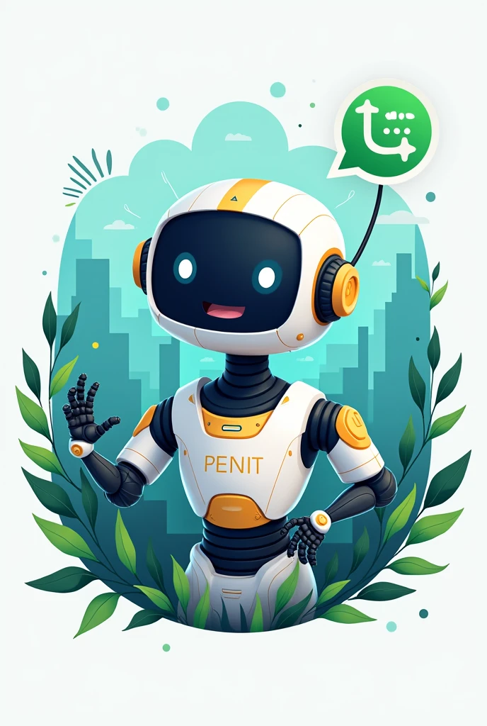 Estou Criando  uma nova plataforma especializada em Automação de conversas WhatsAp com o Nome De Penit as 3 primeiras letras P, EN means my last name (PENHA) and the other two letters (it) stands for artificial intelligence. Create an illustration that is related to the platform name to use as the application logo..
dando enfase no penit para gerar a logo

Tá errado vc escreveu PENIT o correto é PENit
