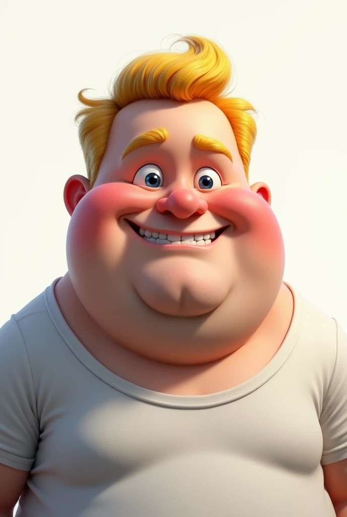 Gustavo white color, hair blonde, plumpness