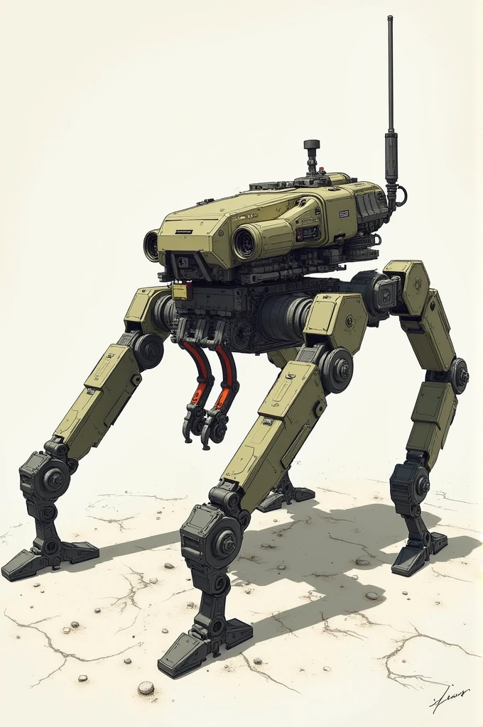 6-legged hexapod plan with long arm mine detector