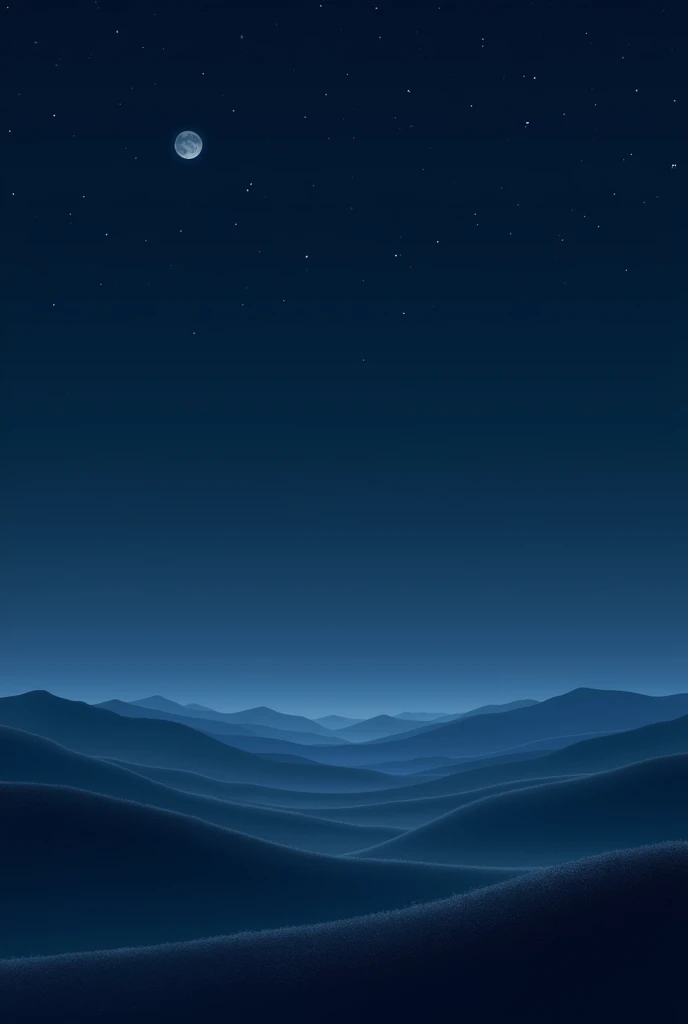 Night sky with hills and moon 
Natural 

