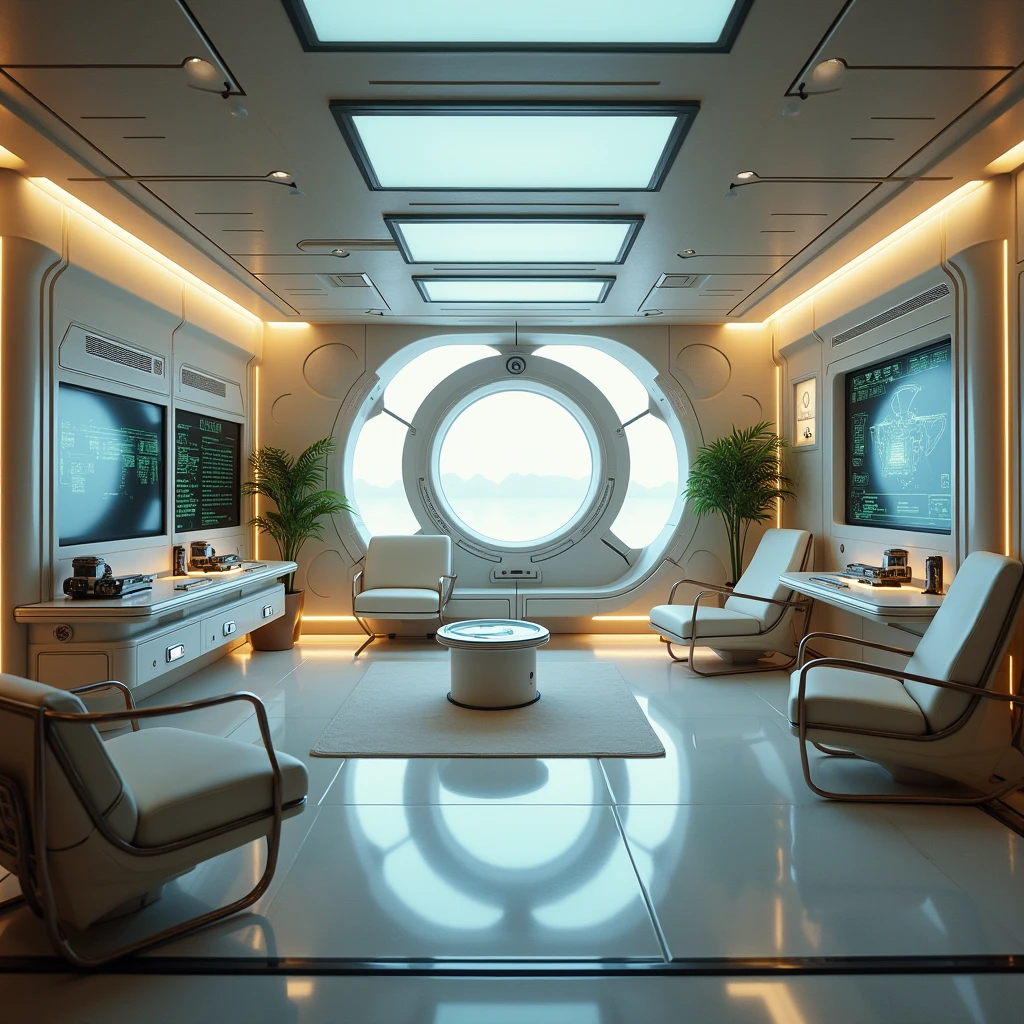 Spaceship inside, modern room