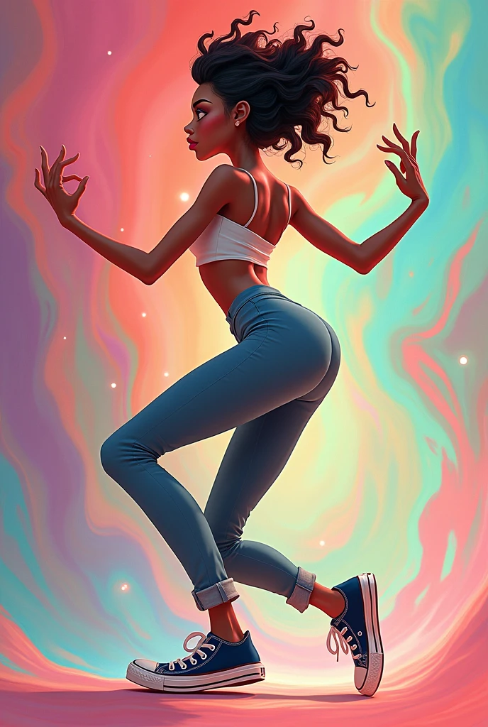 An Animated Abrosexual Dancer Who Wears Converse Shoes
