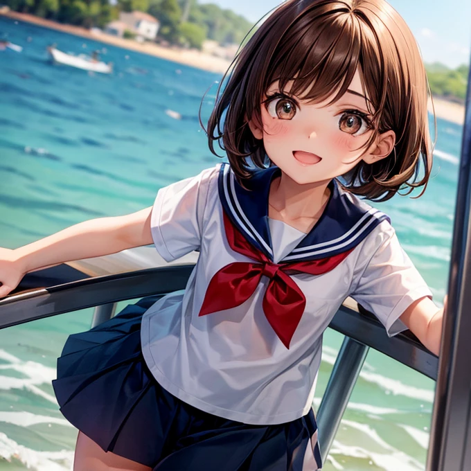 Brown Hair A girl who looks like a boy Sailor suit