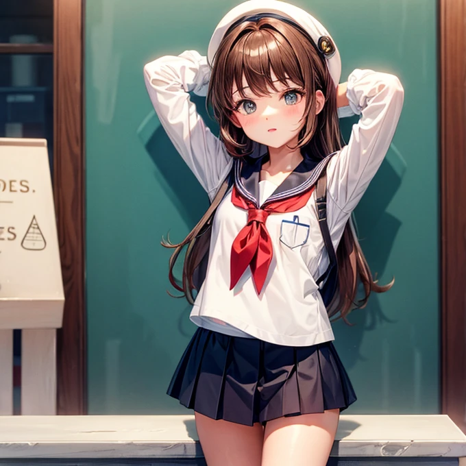 Brown Hair A girl who looks like a boy Sailor suit