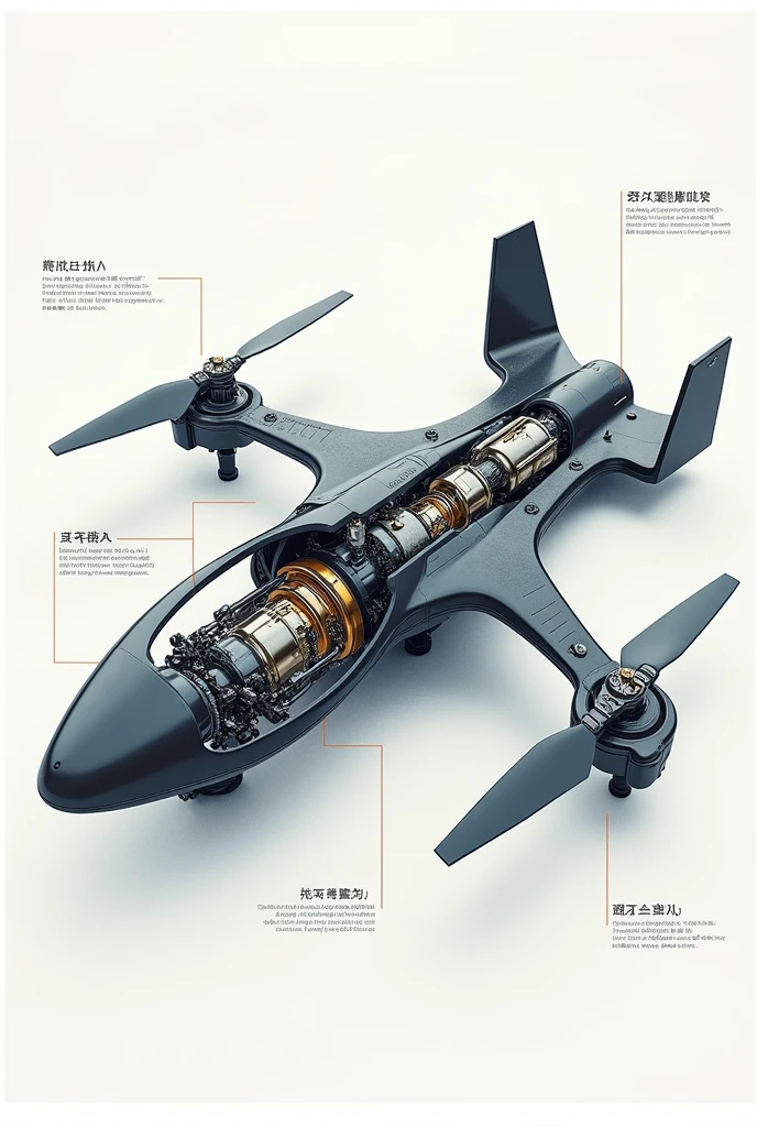 Concept Overview:
Propellers as Turbine Wings: The drone's propellers will be designed as turbine blades, allowing them to harness airflow as they rotate.
Turbine Engine Inside: A compact turbine engine will be integrated into the drone. As the propellers spin, they will draw in air, which will then drive the turbine. The turbine will convert the kinetic energy from the air into mechanical energy.
Electricity Generation: The turbine will be connected to a generator that converts mechanical energy into electrical energy. This electricity will power the drone's motors and other systems.
Self-Sustaining Flight: In theory, the system would be self-sustaining, with the turbine generating enough electricity to keep the drone flying without an external power source after the initial start.
here show the insider mechanism of the drone as a diagram