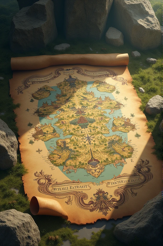 Medieval map lying down
