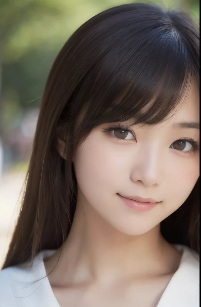 best quality, face focus, soft light, ultra high res, (photorealistic:1.4), RAW photo,(Shinozaki Ai), (fair skin), (kawaii),
1 Japanese girl, solo, cute, smile, (pupil, lights in the eyes), detailed beautiful face, Medium-sized breasts,(high resolution detail of human skin texture),(long hair),(portrait), upper body, white traditional kimono