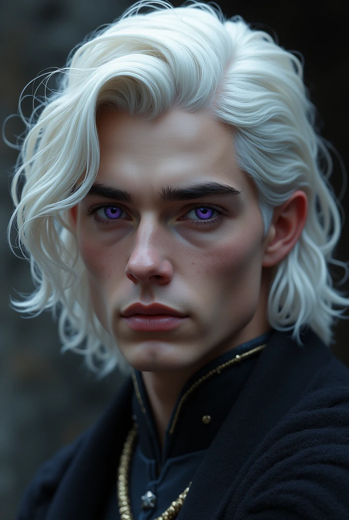 A male member of the Targaryen family with platinum hair, age 23. , gorgeous face, and violet eyes