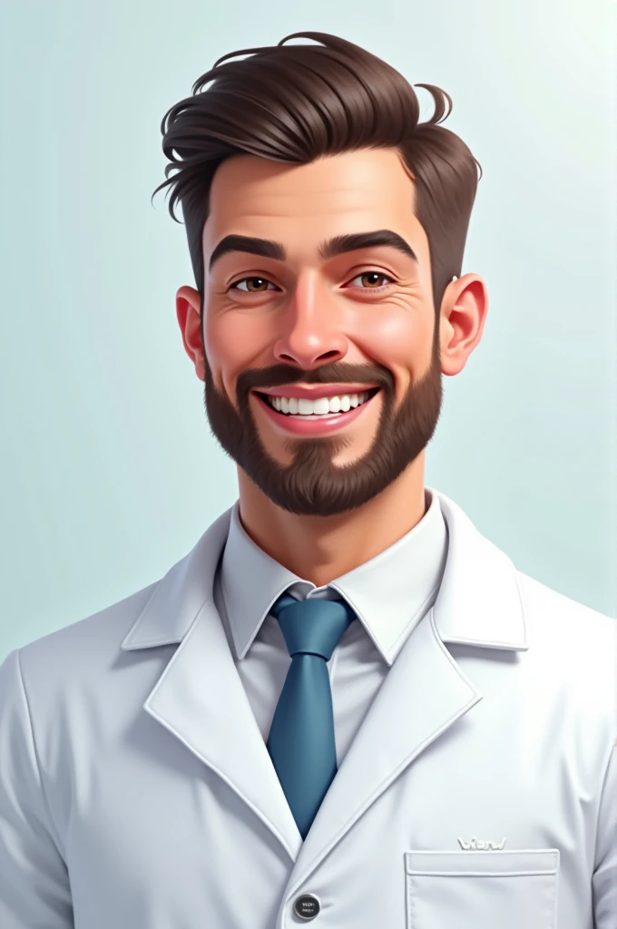 Request a picture of a 2D male pharmacist with a center-parted hairstyle to test the celebrity look.