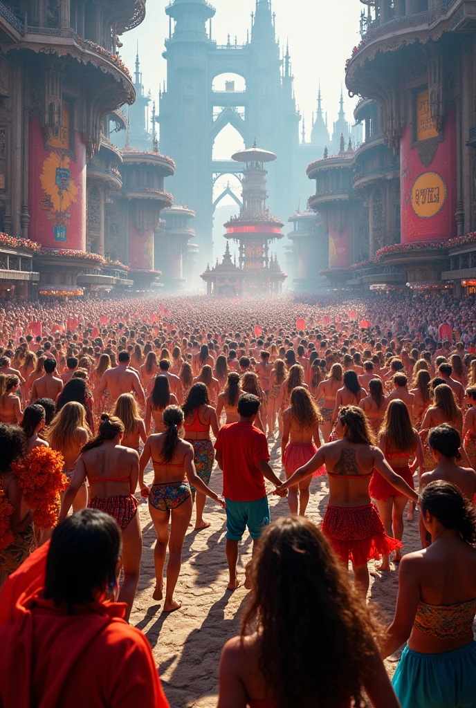 panoramic view of a chaotic show