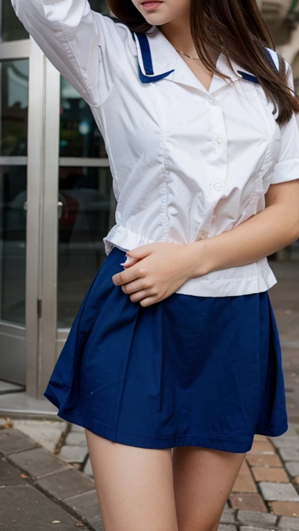 girl wearing a sailor dress