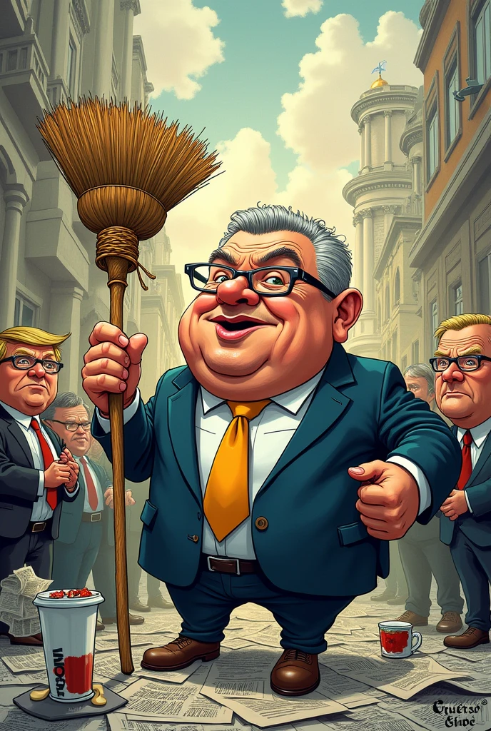 create a cartoon that represents the Jânio Quadros government.