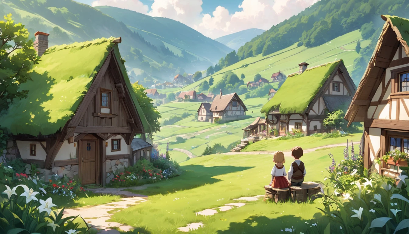 Once upon a time, in a small village surrounded by lush green hills, lived two best friends named Lily and Tom. They had been friends since they were little and did everything together.