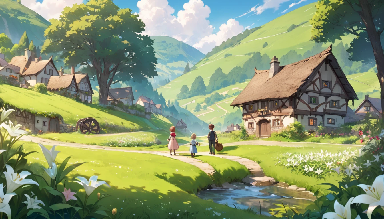 Once upon a time, in a small village surrounded by lush green hills, lived two best friends named Lily and Tom. They had been friends since they were little and did everything together.