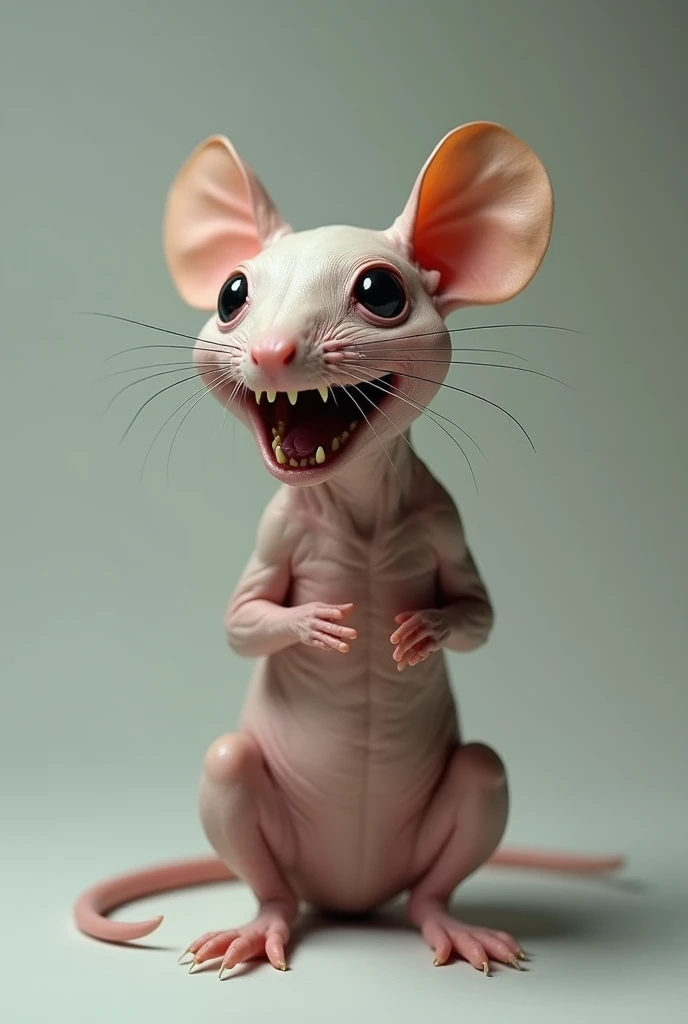 A mouse without hair and without teeth