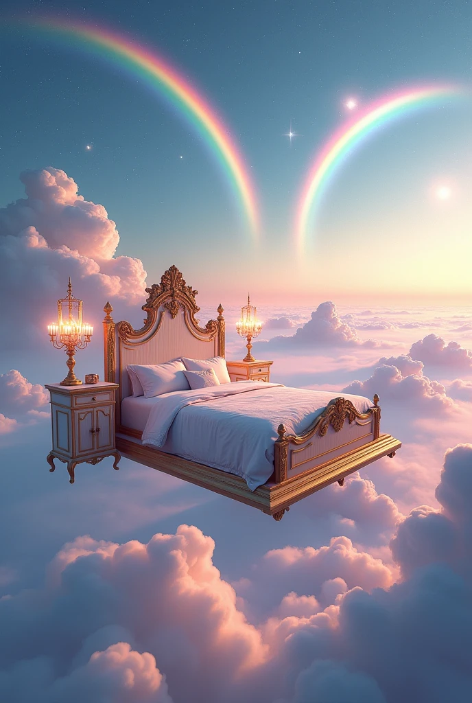 Castle in the Sky Bedroom。Luxurious space。A world where clouds and rainbows can be seen and lights shine brightly。unmanned。