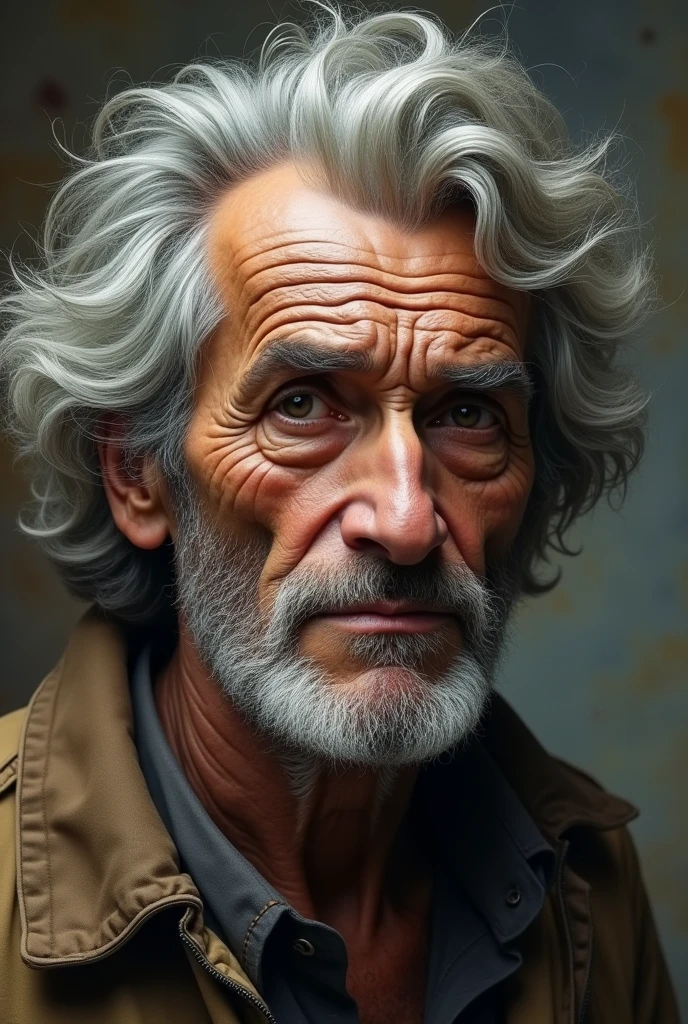 Old man with .
(of shorter hair) very strong, lured in a stubborn and brittle manner, ringed
"crinkled hair"
1b.
full of irregular narrow lines, folds, wavy, wave-like shapes
"curly leaves"